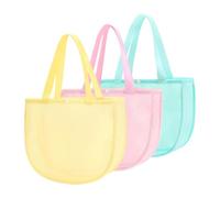 Mesh Beach Bag 3-Piece Colorful Toy Organizer | Mesh Beach Shell Bags for Family Girls Adults Seaside Collecting Rocks Party Swimming Summer Vacation