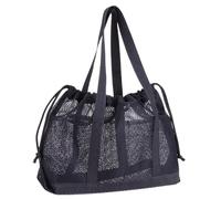 Mesh Beach Bag - 33x14x27cm Lightweight Quick-Drying Pouch, Foldable Drawstring Closure Holiday Pool Tote, Mesh Yarn Fabric For Towel Storage Swimming Gyms