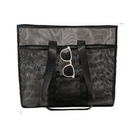 Mesh Beach Bag - Beach Bag for Women | Hobo with Adjustable Strap and Zipper Closure | Folding Button for Towel, Hat, Water Bottle, Keys, Portafogl