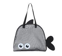 Mesh Beach Bag, Beach Bag, Lightweight Multifunctional Fashion Tote for Holiday, Family, Picnic, School, Outdoor Activities, Summer, Black, Se référer à la description