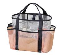 Mesh Beach Bag for Women - Mesh Vacation Tote with 6 Pockets | Beach Vacation Storage Organizer Bag for Swimsuits Hats Clothes Slippers Sunglasses Scarves Toys Sunscreen
