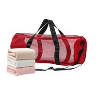 Mesh Beach Bag: Lightweight Folding Bag with Zipper Bag, Cylindrical Beach Bags | Foldable Mesh Canvas Bag, Great Improvisation Waterproof Bags