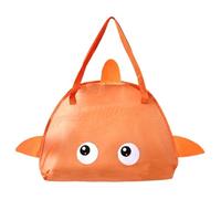 Mesh Beach Bag Organizer Foldable Fish Shape | Cartoon Beach Bag for Boys for Toddlers Swimming Pool Park Orange Garden