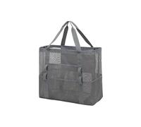 Mesh Beach Bag Oversized Beach Tote Bag Pool Bag With Zipper Pocket Suitable For Items For Cruising/swimming/ MhD893 (Grey, 42x20x39cm)