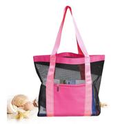 Mesh Beach Bag - Pool Bag | Sand Protection Bag | Pool Bag | Sandproof Carry Bag | Lightweight Extra Large Summer Shopping Container | Foldable Shoulder Day Pack | Holiday Travel Essentials Beach