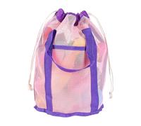 Mesh Beach Bag Toy Bucket Storage Seashells Large Capacity Handbag For Vacations Sand Mesh Large Capacity Handbag