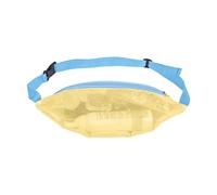 Mesh Beach Bag - Waterproof Shell Collection Bag for Children and Adults, Adjustable Strap, Breathable Sand Toy for Shells, Beach Compets, Swimming, Travel and Out, Yellow Blue Ribbon, see description