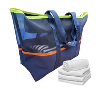 Mesh Beach Tote Bag for Women, Large Beach Tote Pool Bag for Women, Waterproof Carry On Grocery Shoulder Handbag for Work Gym Travel School Vocation Holiday Pool Shoes Towels Shopping