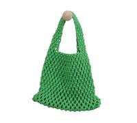 Mesh Beach Tote Womens Shoulder Handbag Straw Woven Purse Woven Purse Small Medium Bag Daily Working for Holiday Travel Pool (Green-A,Large)