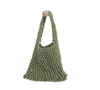 Mesh Beach Tote Womens Shoulder Handbag Straw Woven Purse Woven Purse Small Medium Bag Daily Working for Holiday Travel Pool (Green-B,Large)