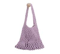 Mesh Beach Tote Womens Shoulder Handbag Straw Woven Purse Woven Purse Small Medium Bag Daily Working for Holiday Travel Pool (Purple-B,Large)