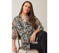 Mesh Boho Blouse Evans Black 18