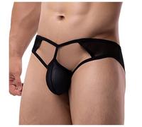 Mesh boxer shorts men Briefs Sexy Pouch Underwear Jockstrap Male See Through Hollow Underpants Low Rise Breathable Trunks Fishnet Shorts Sexy Mesh Booty Short Valentine'S Day gift for him Black