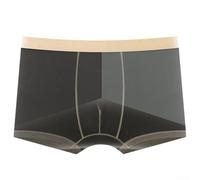 Mesh Breathable Men's Underwear Boxers Ultrathin See Through Trunks Designed for Active Wear (3XL Beige)