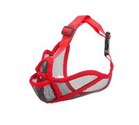 Mesh Breathable Short Nose Dog Muzzle for Dogs Summer Walking Pet Mask Terrier English Bulldog Mascot Product(Red,S-10-15kg)