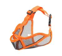 Mesh Bulldog Muzzles for Anti-Biting Anti-Barking Licking Adjustable Breathable Muzzle(Orange,Small)
