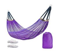 Mesh Camping Hammock - Portable Breathable Cradle Tree Furniture Lightweight Outdoor Lounger Relaxation Bed Garden Patio | Travel Trekking Balcony Holiday Backpacking Travel Equipment