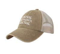 Mesh Cap,I Refuse to Tolerate Lactose Hip Hop Hats Adjustable,Comfortable Dad Hat for Tennis Boys Travel