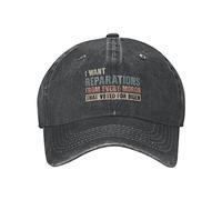 Mesh Cap,I Want Reparations from Every Moron That Voted for Biden Baseball Hats Quick Dry,Comfortable Sun Hats for Travel Activities Women