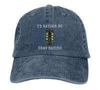 Mesh Cap,I'd Rather Be Drag Racing Plain Hat Daily,Unisex Baseball Hats for Activities Running Workout