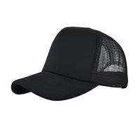 Mesh Contrast Color Baseball Cap Solid Fashion Trucker Dad Cap Holiday Sun Visors Hat Adjustable Quick Dry Breathable Unisex Men Women Black One Size