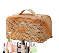 Mesh Cosmetic Bag,Portable Mesh Pouch with Handle,Travel Toiletry Bag - for Mirror Beauty Brush Lipstick Daily Vacation