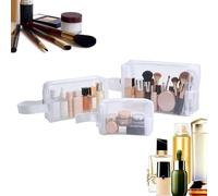 Mesh Cosmetic Bag Set - Portable Travel Organizer for Home Use | Breathable Makeup with 3pcs Zipper Pouches, Storage Bags for Gym Dorm Office Bathing Short Trip Carry