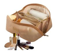 Mesh Cosmetic Bag with Handle Portable Mesh Organizer | Travel Bag for Toiletries for Mirror Beauty Brush Lipstick Daily Vacation