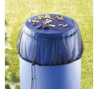 Mesh Cover for Rain Barrel, Heavy-Duty Netting with Drawstring, Leaf & Debris Protection for Water Tanks, Black 30cm
