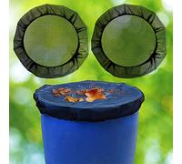 Mesh Cover for Rain Barrels, 2 Pcs Bucket Mesh Cover with Elastic Band Black Water Butt Net Rain Barrel Cover for Outdoor Garden (Suitable for 65cm Diameter)
