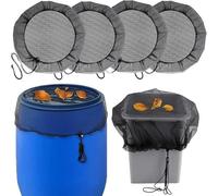 Mesh Cover For Rain Barrels | 4 Pièces Rain Water Collection Bucket Netting With Drawstring | Rains Barrel Netting | Anti Leaves Falling For Home Outdoor Garden Water Catchment Bucket