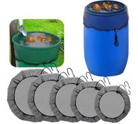 Mesh Cover with Drawstring Water Barrels, Rain Barrel Mesh Cover Black 60-120cm 2 Pcs(80cm)