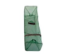 Mesh Crab Net Nylon Widely Applicable Foldable Shrimp Networks Firm Structure Lobster Trap Network Fishing Nets 75 * 25 * 25 cm, random color