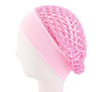 Mesh Crochet Hair Net, Breathable Sleeping Cap for Hair Care | Lightweight polyester mesh provides airflow, keeping scalp dry for night hair care, designed for women Pink
