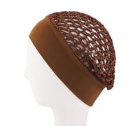 Mesh Crochet Hair Net, Breathable Sleeping Cap for Hair Care | Lightweight polyester mesh provides airflow, keeping scalp dry for night hair care, designed for women Coffee