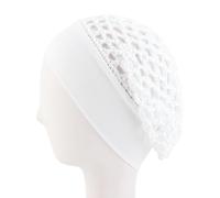 Mesh Crochet Hair Net, Breathable Sleeping Cap for Hair Care | Lightweight polyester mesh provides airflow, keeping scalp dry for night hair care, designed for women White