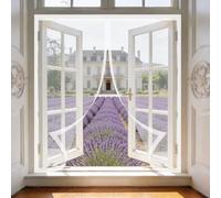 Mesh Curtain 100 x 210 cm Keeps Bugs Out, Lets Fresh Air in, No Gap, Snap Shut Automatically, Hands Free Mosquito Door Screen for Patio Doors Balcony Bedroom, White