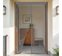 Mesh Curtain 110 x 160 cm Self-Sealing Mesh, Automatically Closes, Hands Free, Keeps Bugs Out, No Drill Installation Fly Nets for Doors for Patio Doors Balcony Bedroom, Grey