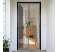 Mesh Curtain 130 x 260 cm Self-Sealing Mesh, Automatically Closes, Hands Free, Keeps Bugs Out, No Drill Installation Scratch Proof Screen for Living Room, Bedroom, Patio, Grey