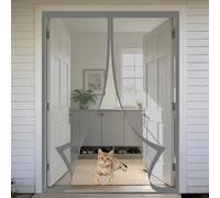 Mesh Curtain 130 x 260 cm Self-Sealing Mesh, Automatically Closes, Hands Free, Keeps Bugs Out, No Drill Installation Door Fly Screen for Patio Doors Balcony Bedroom, Grey