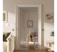 Mesh Curtain 155 x 210 cm Keeps Bugs Out, Lets Fresh Air in, No Gap, Snap Shut Automatically, Hands Free Flyscreen Mosquito for Living Room, Bedroom, Patio, Grey