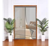 Mesh Curtain 160 x 135 cm Self-Sealing Mesh, Automatically Closes, Hands Free, Keeps Bugs Out, No Drill Installation Fly Door Screen for Living Room, Bedroom, Patio, Grey