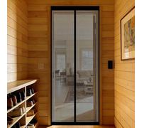 Mesh Curtain 170 x 260 cm Keeps Bugs Out, Lets Fresh Air in, No Gap, Snap Shut Automatically, Hands Free Insect Protection Screen Mesh for Living Room, Bedroom, Patio, Black