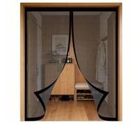 Mesh Curtain 170 x 90 cm Self-Sealing Mesh, Automatically Closes, Hands Free, Keeps Bugs Out, No Drill Installation Flyscreen Mosquito for Living Room, Bedroom, Patio, Black