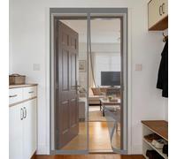 Mesh Curtain 190 x 100 cm Keeps Bugs Out, Lets Fresh Air in, No Gap, Snap Shut Automatically, Hands Free Fly Nets for Doors for Patio Doors Balcony Bedroom, Grey