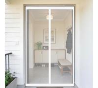 Mesh Curtain 200 x 270 cm Keeps Bugs Out, Lets Fresh Air in, No Gap, Snap Shut Automatically, Hands Free Magnetic Fly Screen Door Curtain for Patio Doors Balcony Bedroom, White