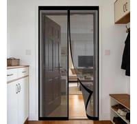 Mesh Curtain 230 x 330 cm Keeps Bugs Out, Lets Fresh Air in, No Gap, Snap Shut Automatically, Hands Free Fly Nets for Doors for Patio Doors Balcony Bedroom, Black