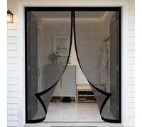 Mesh Curtain 250 x 200 cm Self-Sealing Mesh, Automatically Closes, Hands Free, Keeps Bugs Out, No Drill Installation Fly Door Screen for Living Room, Bedroom, Patio, Black