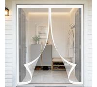 Mesh Curtain 250 x 200 cm Self-Sealing Mesh, Automatically Closes, Hands Free, Keeps Bugs Out, No Drill Installation Fly Door Screen for Living Room, Bedroom, Patio, White