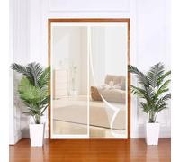 Mesh Curtain 250 x 300 cm Self-Sealing Mesh, Automatically Closes, Hands Free, Keeps Bugs Out, No Drill Installation Fly Door Screen for Living Room, Bedroom, Patio, White